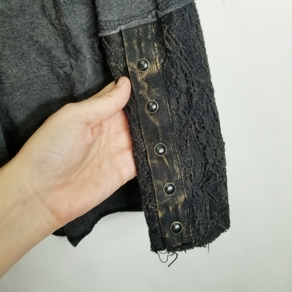 Panhandle Embroidered Long Accent sleeve tee lace pearl‎ snap buttons size XL - Picture 11 of 13